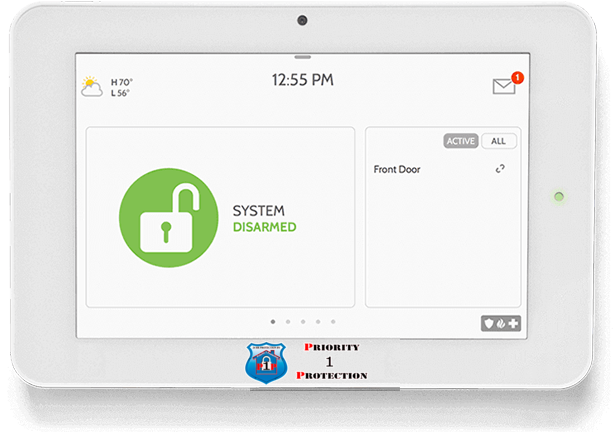 Previously installed Qolsys IQ Panel 2 with Priority 1 Protection branding