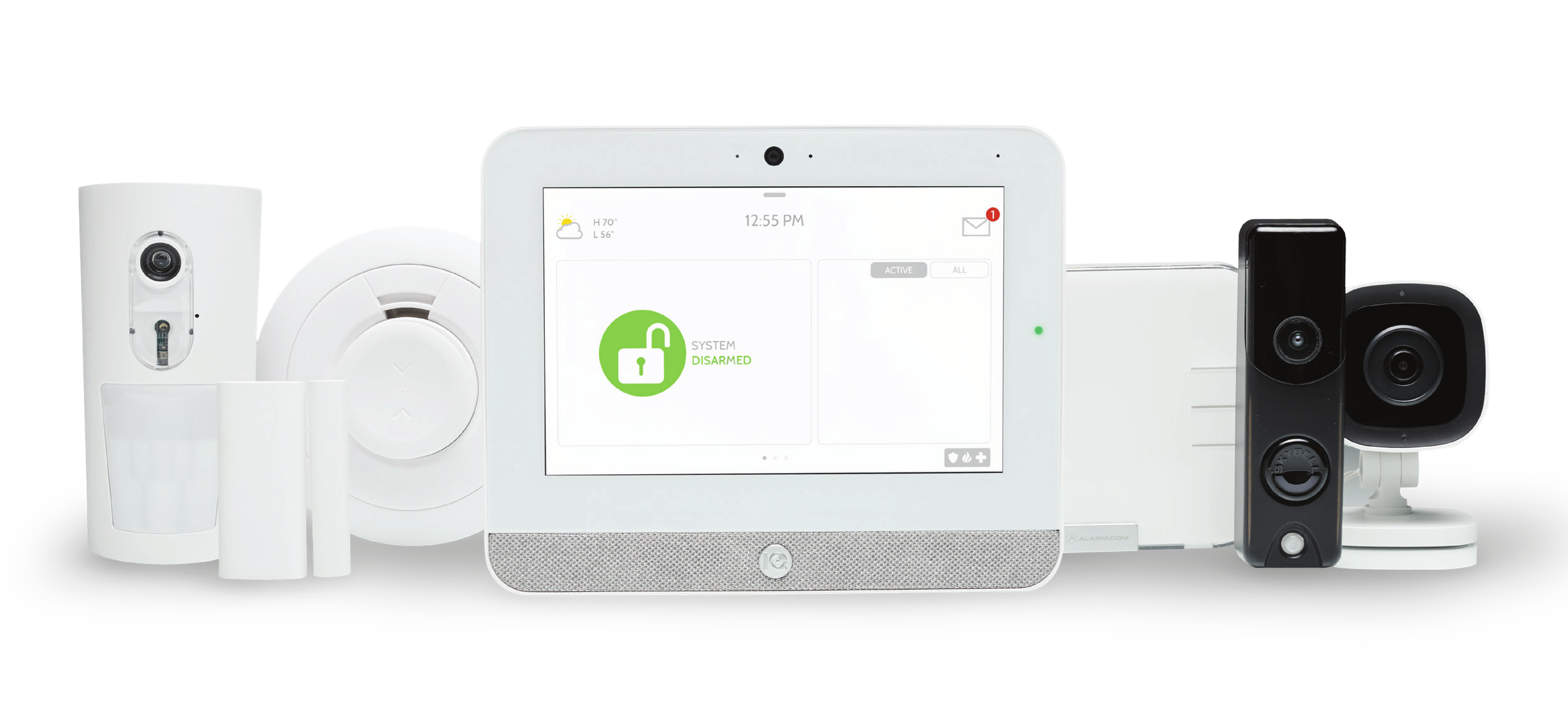 Qolsys IQ Panel 5 family with compatible security devices